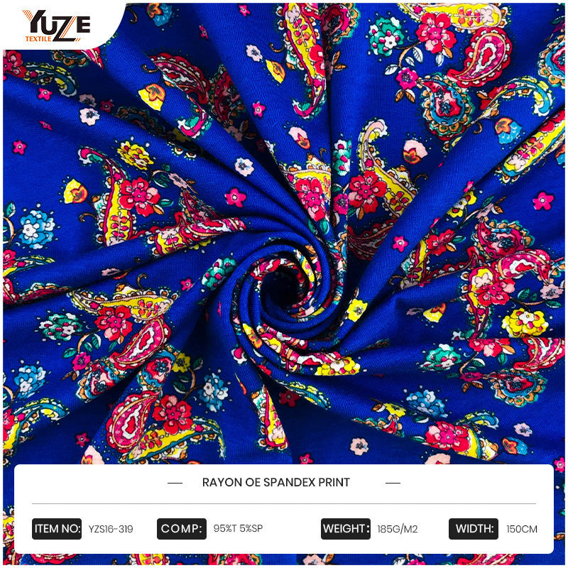 YZS16-319 RAYON OE 스판덱스 프린트