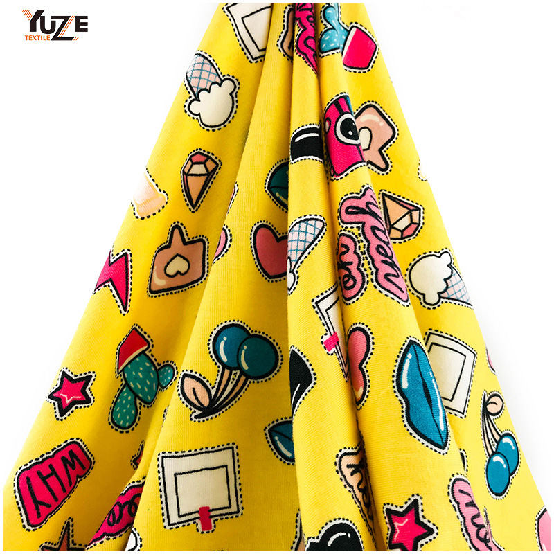 YZS18-278 폴리 스펀 저지 스판덱스 프린트