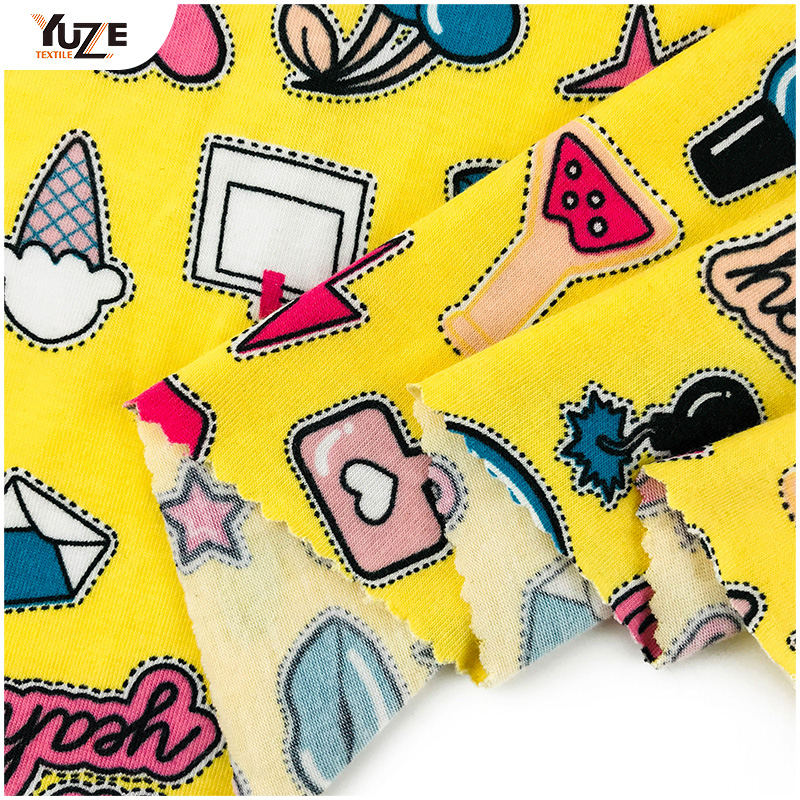 YZS18-278 폴리 스펀 저지 스판덱스 프린트