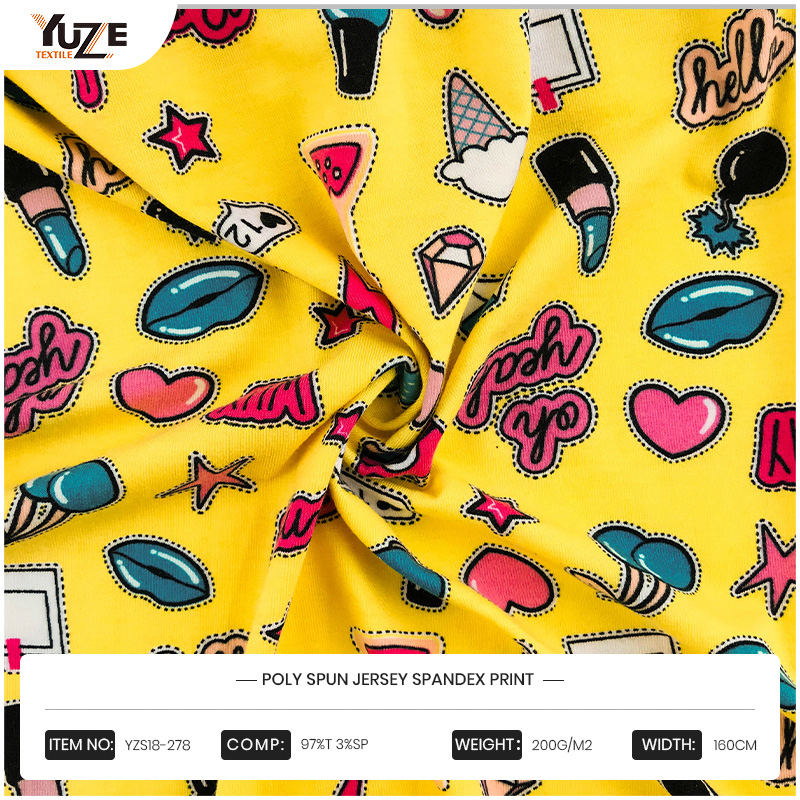 YZS18-278 폴리 스펀 저지 스판덱스 프린트