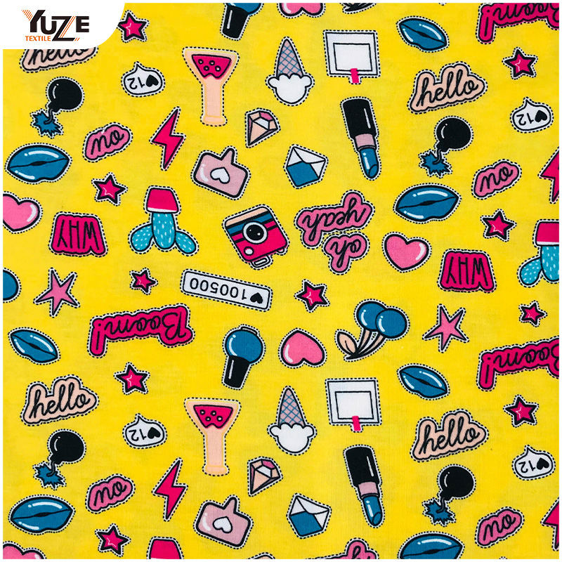 YZS18-278 폴리 스펀 저지 스판덱스 프린트