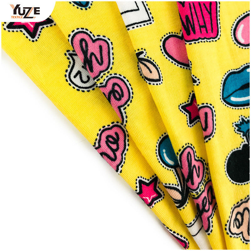 YZS18-278 폴리 스펀 저지 스판덱스 프린트