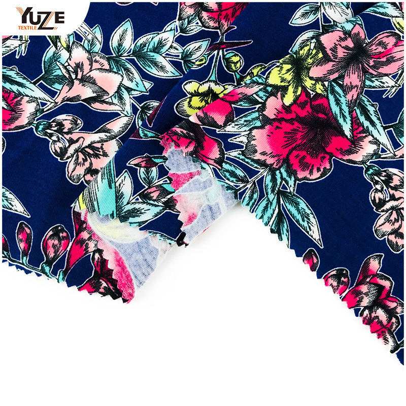 YZS18-417 폴리 스펀 저지 스판덱스 프린트