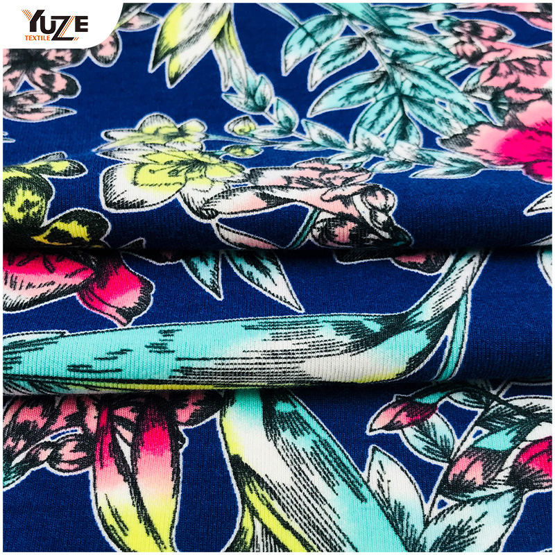 YZS18-417 폴리 스펀 저지 스판덱스 프린트