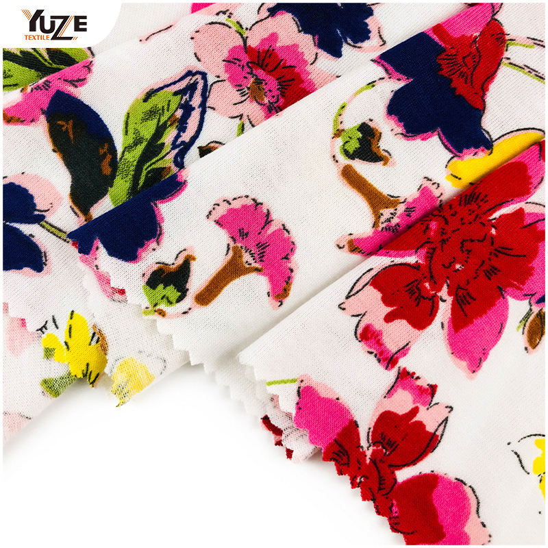 YZS18-455 폴리 스펀 저지 스판덱스 프린트