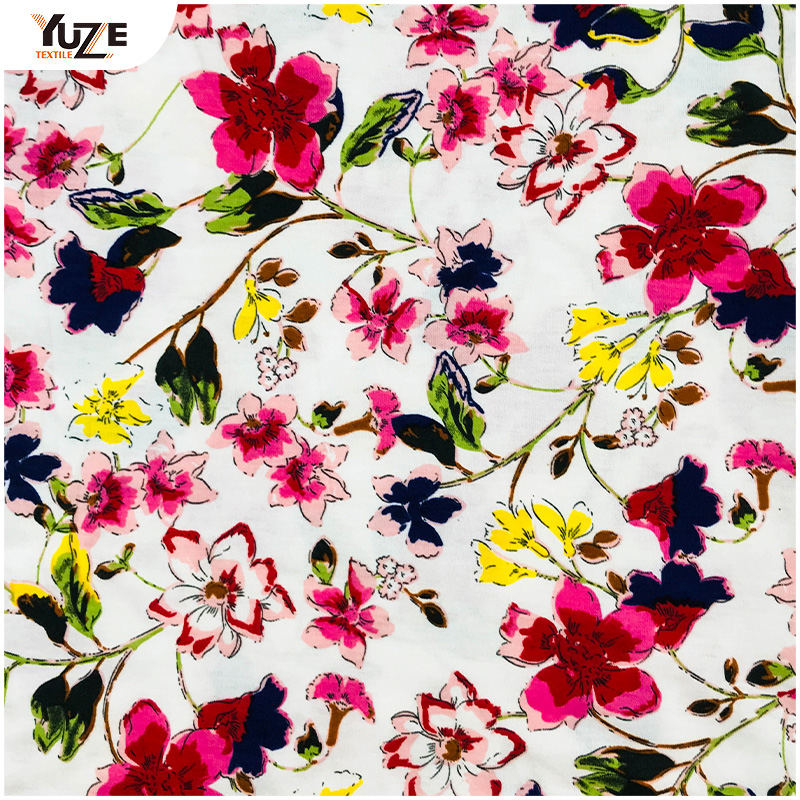 YZS18-455 폴리 스펀 저지 스판덱스 프린트