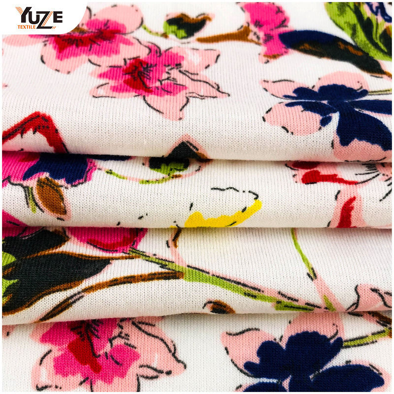 YZS18-455 폴리 스펀 저지 스판덱스 프린트