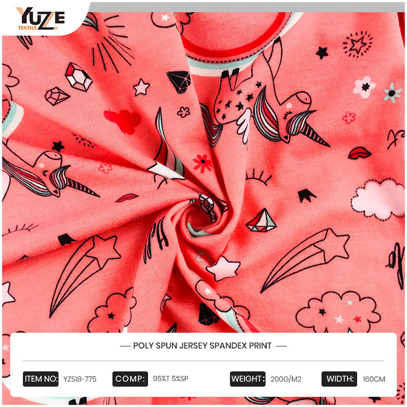 YZS18-775 폴리 스펀 저지 스판덱스 프린트