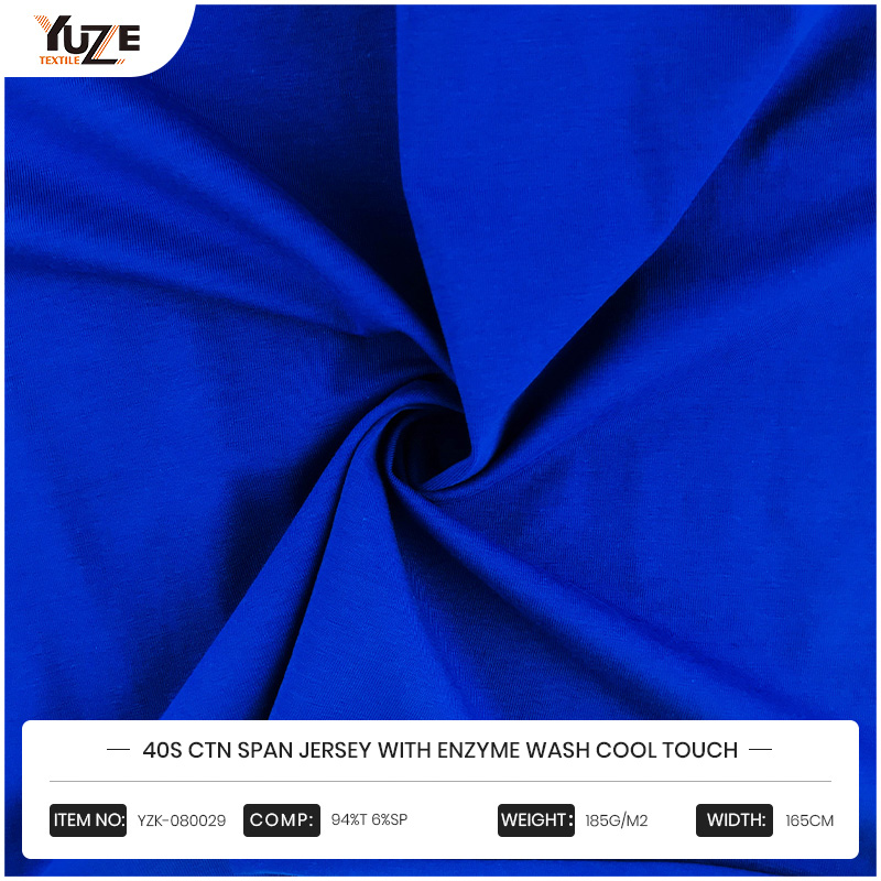 YZK-080029 40S CTN Span Jersey와 효소 세척 시원한 터치