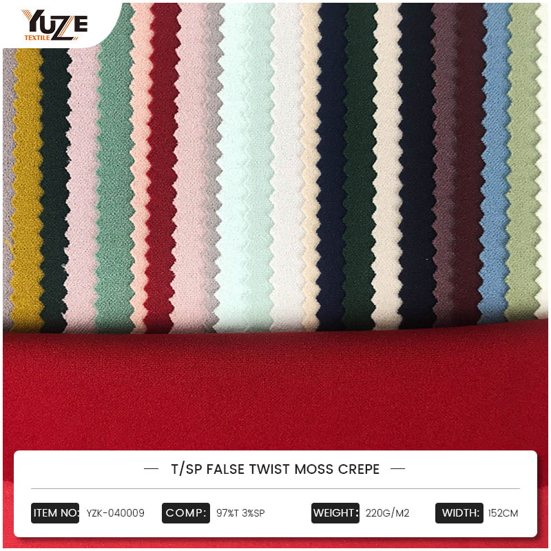 yzk-040009 t/sp false twist moss crepe