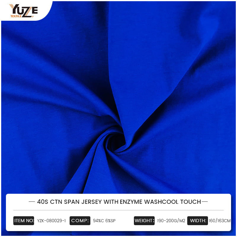 YZK-080029-1 40S CTN CTN SPAN JERSEY WITHENZYME WashCool Touch